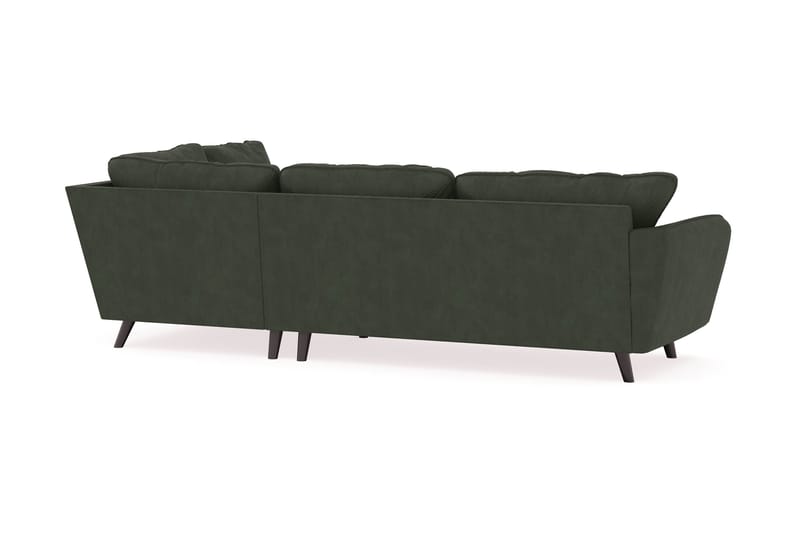 Trend Lyx 4-seters Høyrevendt L-formet Sjeselongsofa i Manchester - Mørkegrønn - Møbler - Sofaer - Sofa med sjeselong