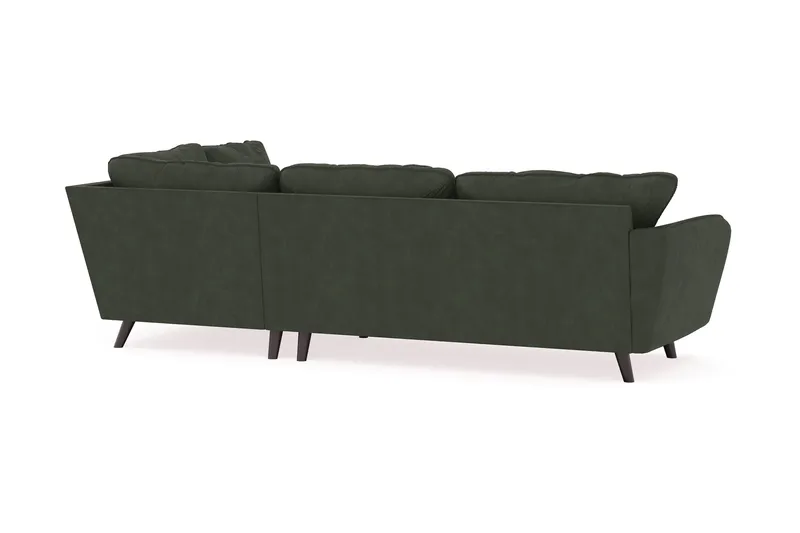 Trend Lyx 4-seters Høyrevendt L-formet Sjeselongsofa i Manchester - Mørkegrønn - Møbler - Sofaer - Sofa med sjeselong - 4 seters sofa med divan