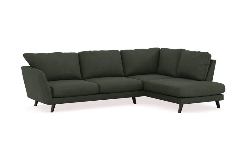 Trend Lyx 4-seters Høyrevendt L-formet Sjeselongsofa i Manchester - Mørkegrønn - Møbler - Sofaer - Sofa med sjeselong - 4 seters sofa med divan
