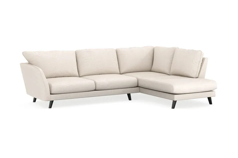 Trend Lyx 4-seters Høyrevendt L-formet Sjeselongsofa i Stoff - Beige - Møbler - Sofaer - Sofa med sjeselong - 4 seters sofa med divan