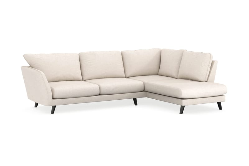 Trend Lyx 4-seters Høyrevendt L-formet Sjeselongsofa i Stoff - Beige - Møbler - Sofaer - Sofa med sjeselong - 4 seters sofa med divan