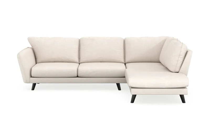 Trend Lyx 4-seters Høyrevendt L-formet Sjeselongsofa i Stoff, Beige