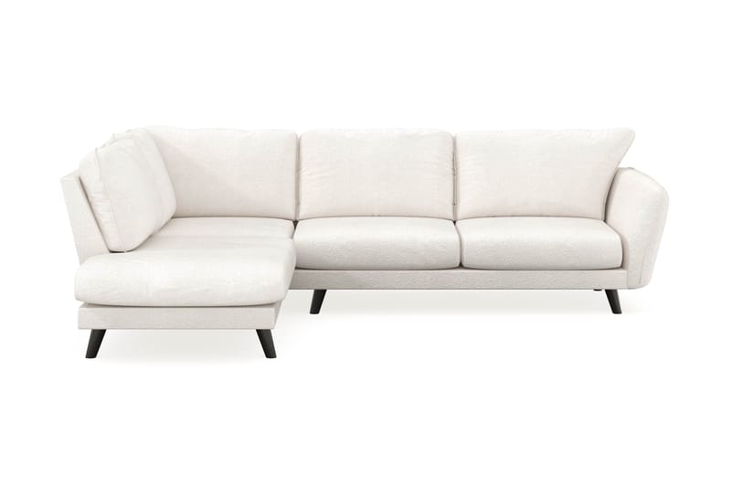 Trend Lyx 4-seters Venstrevendt L-formet Sjeselongsofa i Bouclé - Hvit - Møbler - Sofaer - Sofa med sjeselong