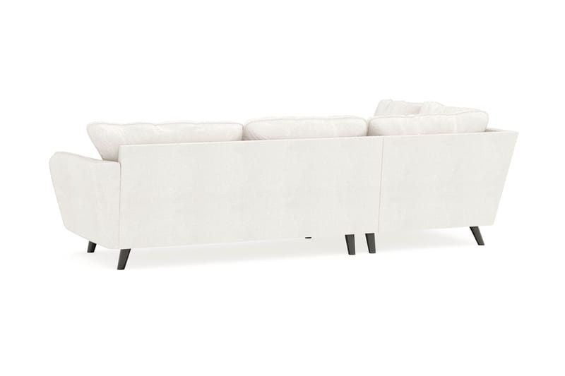 Trend Lyx 4-seters Venstrevendt L-formet Sjeselongsofa i Bouclé - Hvit - Møbler - Sofaer - Sofa med sjeselong