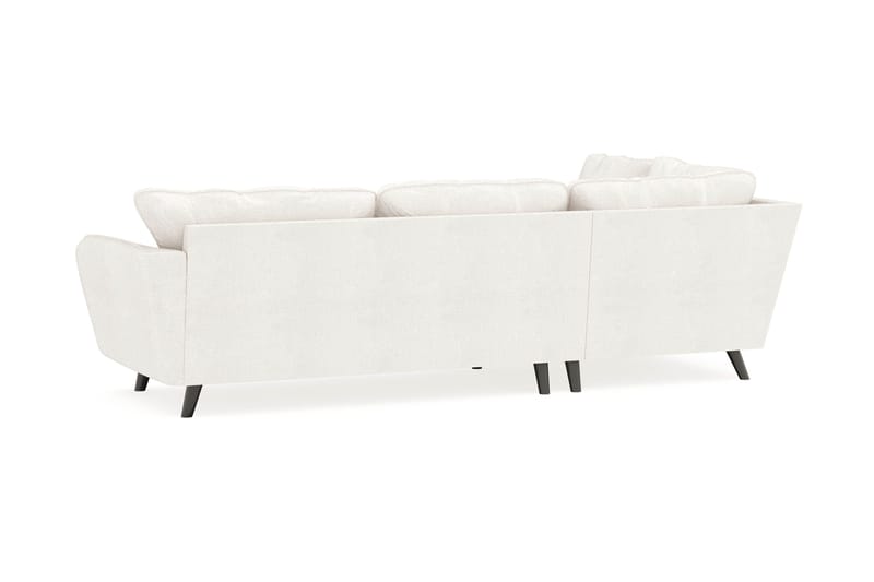 Trend Lyx 4-seters Venstrevendt L-formet Sjeselongsofa i Bouclé - Hvit - Møbler - Sofaer - Sofa med sjeselong - 4 seters sofa med divan