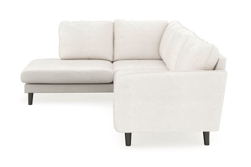 Trend Lyx 4-seters Venstrevendt L-formet Sjeselongsofa i Bouclé - Hvit - Møbler - Sofaer - Sofa med sjeselong - 4 seters sofa med divan
