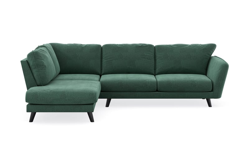 Trend Lyx 4-seters Venstrevendt L-formet Sjeselongsofa i Fløyel - Mørkegrønn - Møbler - Sofaer - Sofa med sjeselong
