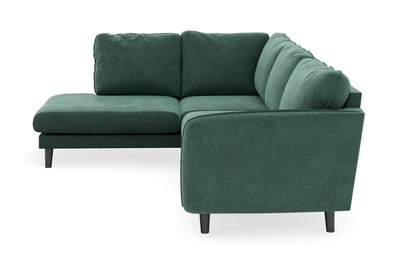 Trend Lyx 4-seters Venstrevendt L-formet Sjeselongsofa i Fløyel - Mørkegrønn - Møbler - Sofaer - Sofa med sjeselong