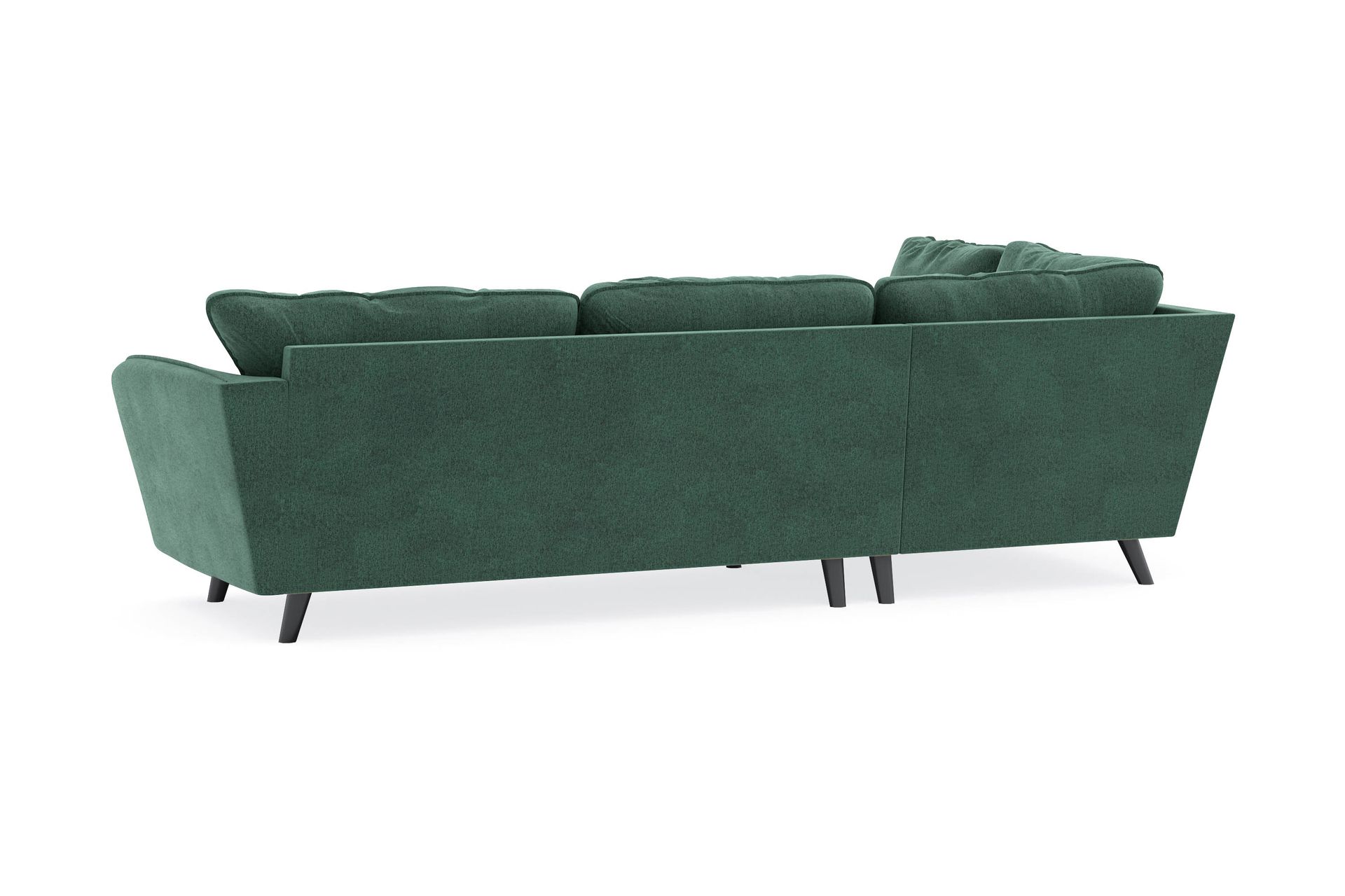Trend Lyx 4-seters Venstrevendt L-formet Sjeselongsofa i Fløyel - Mørkegrønn - Møbler - Sofaer - Sofa med sjeselong