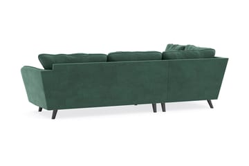 Trend Lyx 4-seters Venstrevendt L-formet Sjeselongsofa i Fløyel - Mørkegrønn - Møbler - Sofaer - Sofa med sjeselong