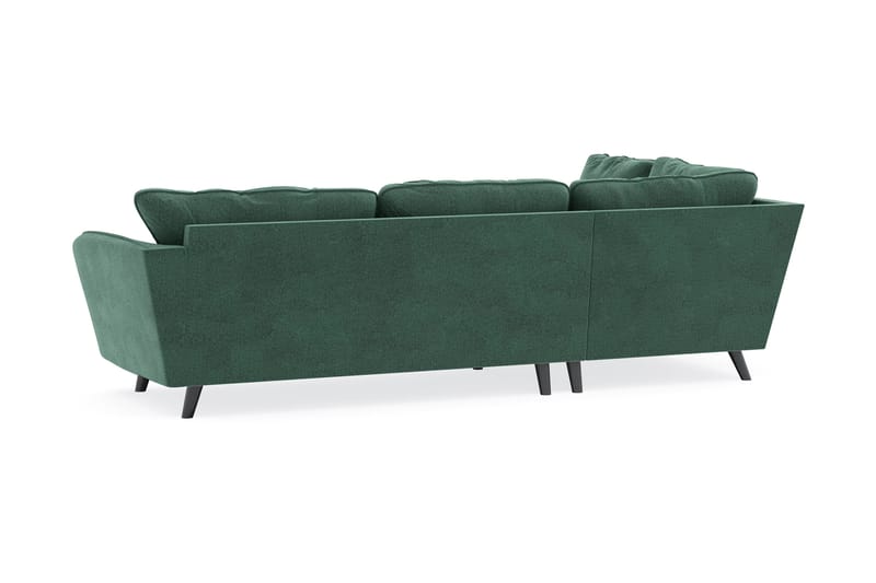 Trend Lyx 4-seters Venstrevendt L-formet Sjeselongsofa i Fløyel - Mørkegrønn - Møbler - Sofaer - Sofa med sjeselong