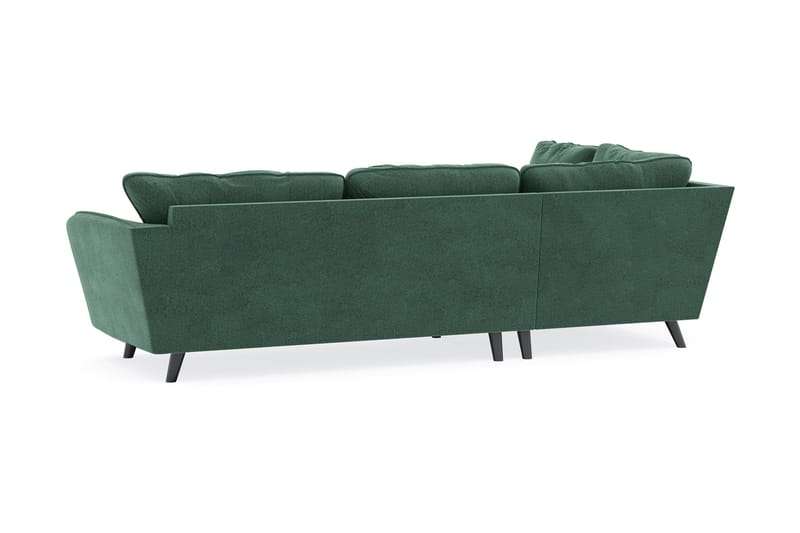 Trend Lyx 4-seters Venstrevendt L-formet Sjeselongsofa i Fløyel - Mørkegrønn - Møbler - Sofaer - Sofa med sjeselong - 4 seters sofa med divan