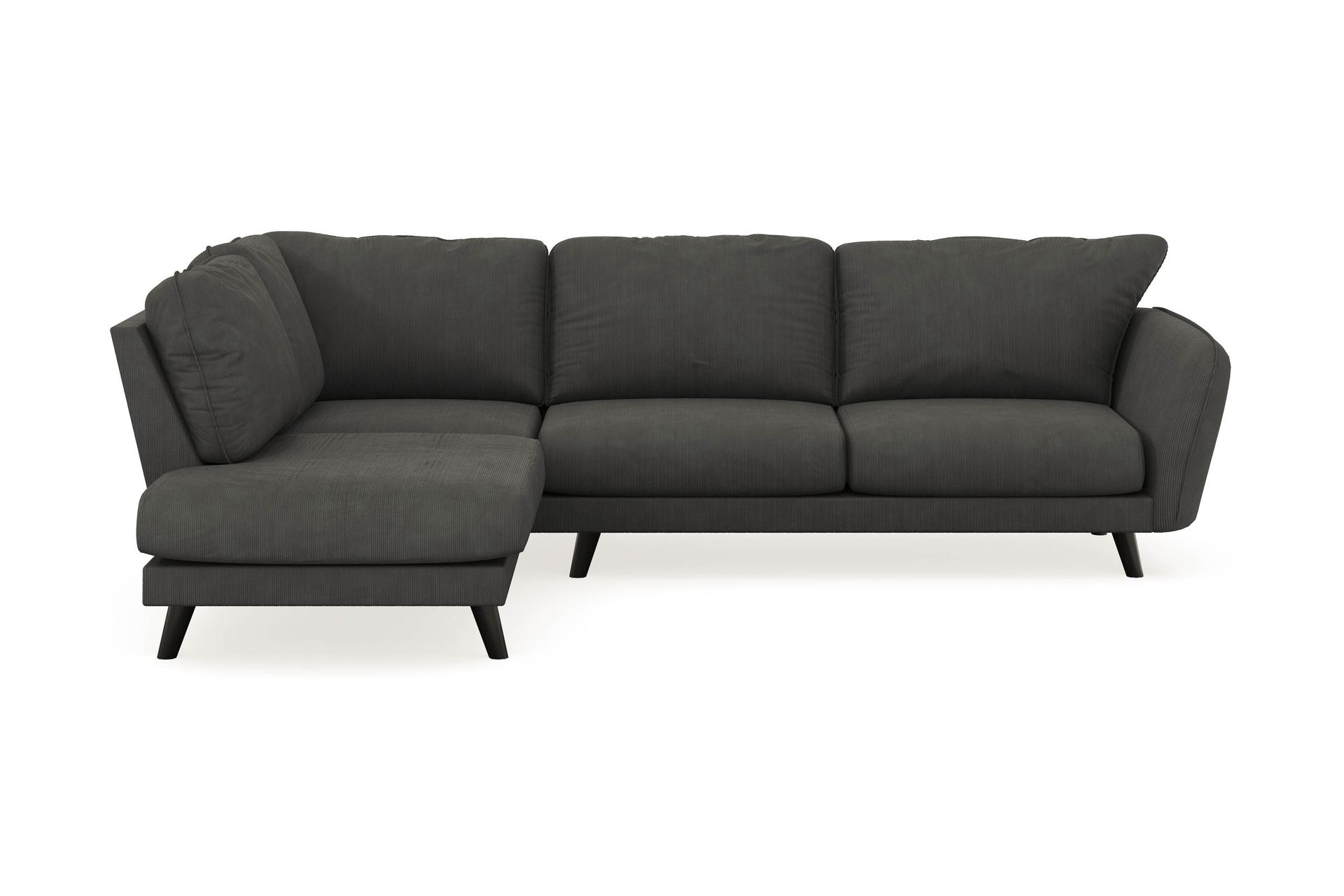 Trend Lyx 4-seters Venstrevendt L-formet Sjeselongsofa i Manchester - Mørk grå - Møbler - Sofaer - Sofa med sjeselong