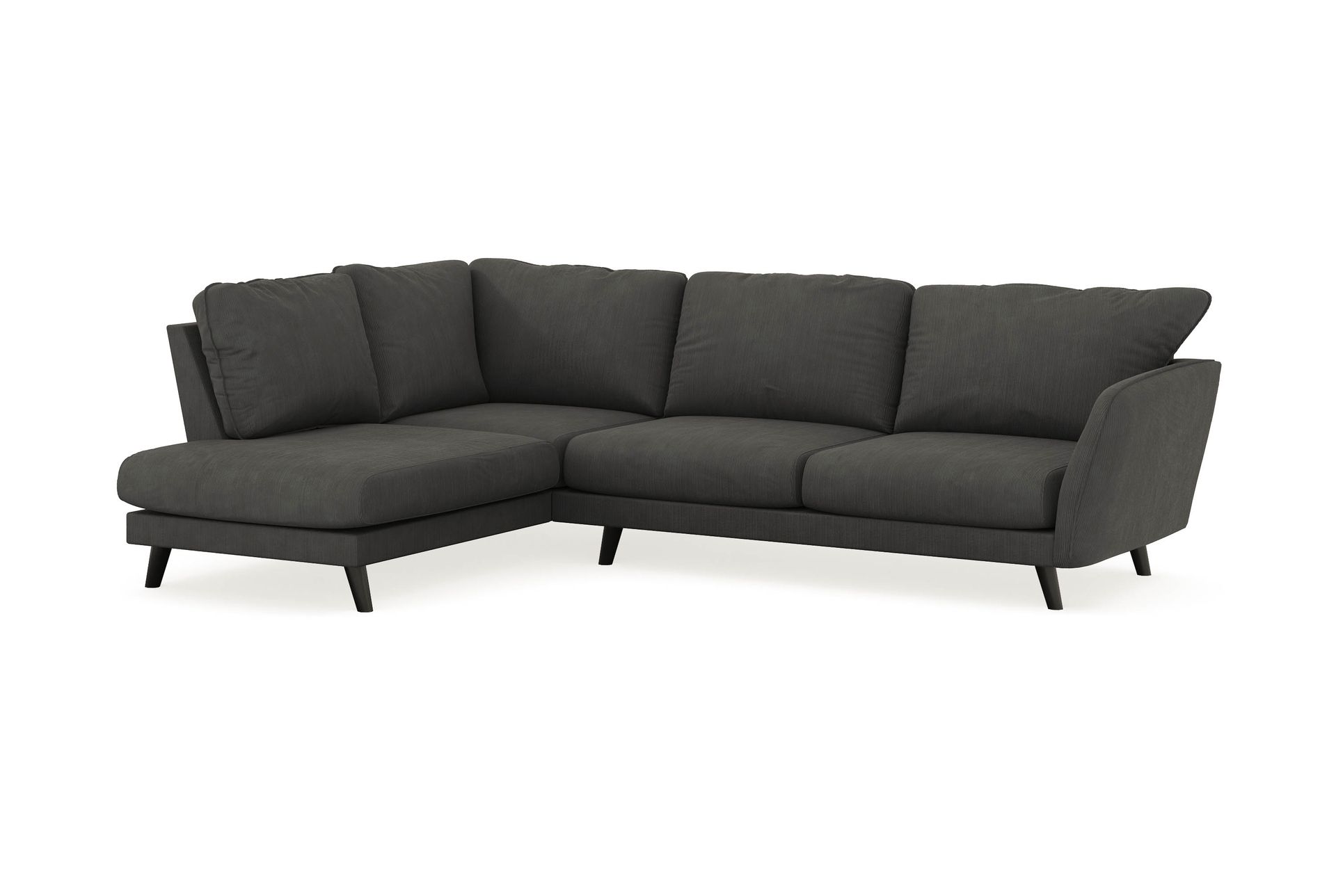 Trend Lyx 4-seters Venstrevendt L-formet Sjeselongsofa i Manchester - Mørk grå - Møbler - Sofaer - Sofa med sjeselong