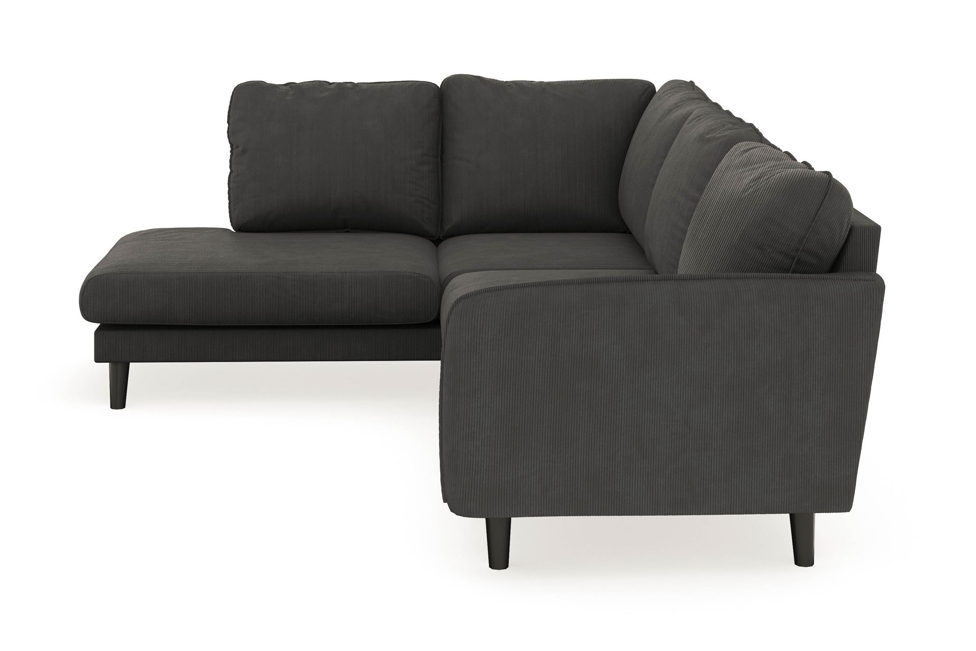Trend Lyx 4-seters Venstrevendt L-formet Sjeselongsofa i Manchester - Mørk grå - Møbler - Sofaer - Sofa med sjeselong