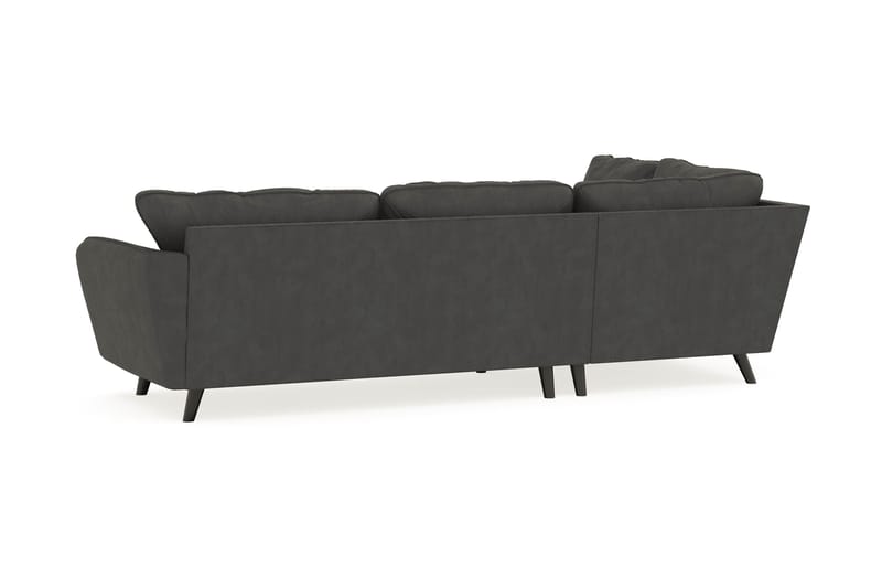 Trend Lyx 4-seters Venstrevendt L-formet Sjeselongsofa i Manchester - Mørk grå - Møbler - Sofaer - Sofa med sjeselong