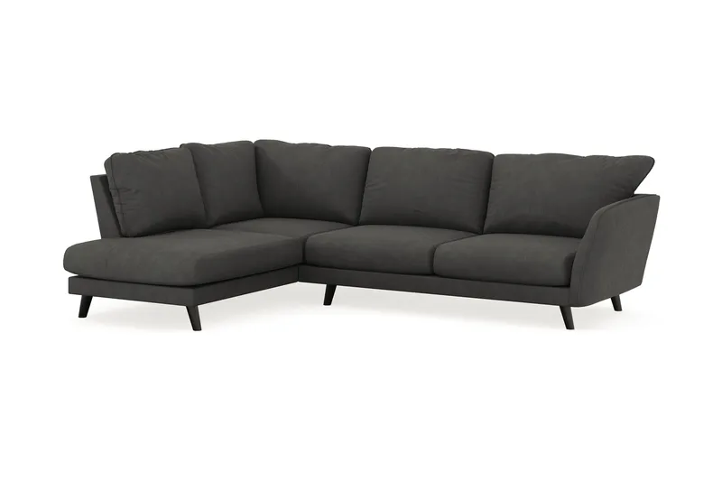 Trend Lyx 4-seters Venstrevendt L-formet Sjeselongsofa i Manchester - Mørk grå - Møbler - Sofaer - Sofa med sjeselong - 4 seters sofa med divan