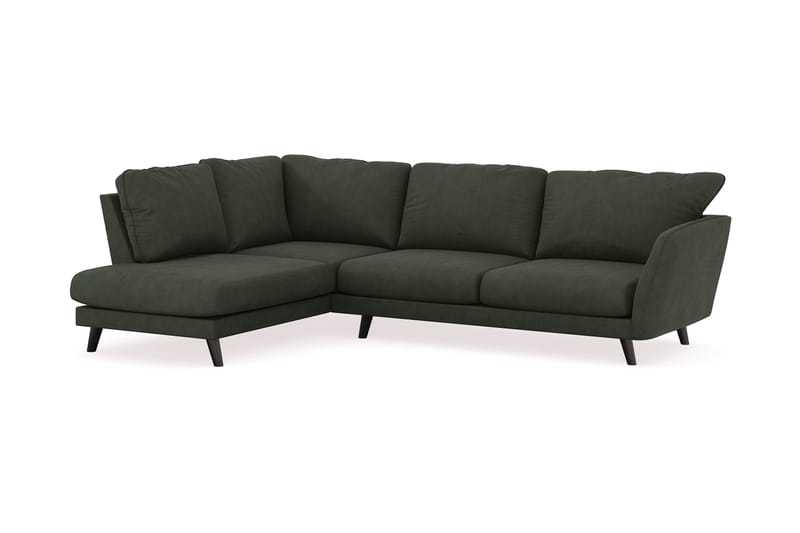 Trend Lyx 4-seters Venstrevendt L-formet Sjeselongsofa i Manchester - Mørkegrønn - Møbler - Sofaer - Sofa med sjeselong - 4 seters sofa med divan