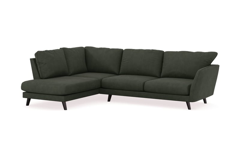 Trend Lyx 4-seters Venstrevendt L-formet Sjeselongsofa i Manchester - Mørkegrønn - Møbler - Sofaer - Sofa med sjeselong