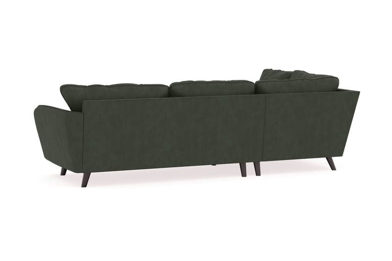 Trend Lyx 4-seters Venstrevendt L-formet Sjeselongsofa i Manchester - Mørkegrønn - Møbler - Sofaer - Sofa med sjeselong - 4 seters sofa med divan