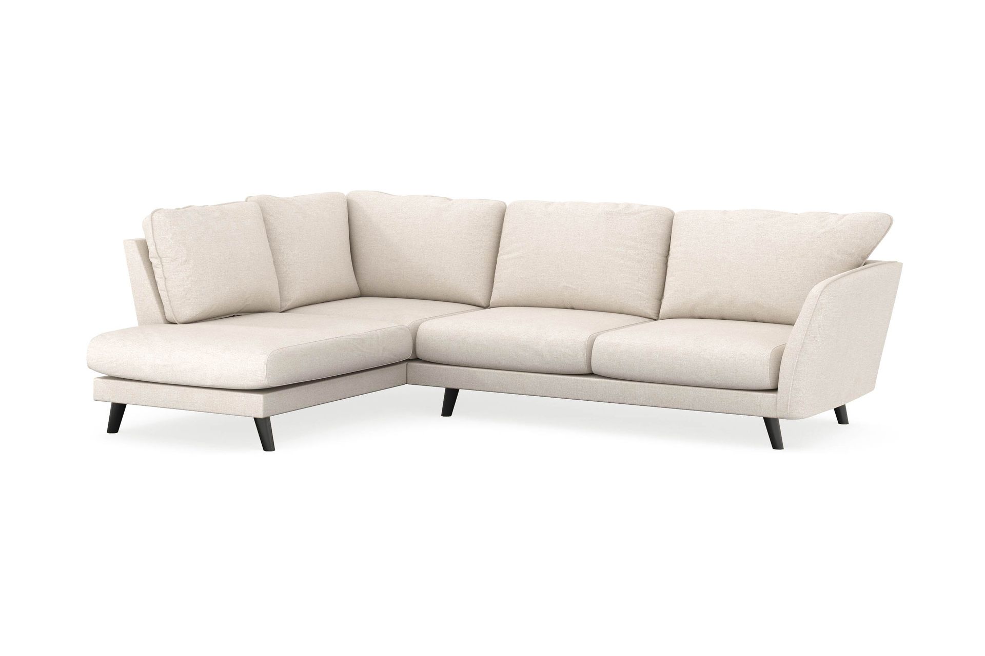 Trend Lyx 4-seters Venstrevendt L-formet Sjeselongsofa i Stoff - Beige - Møbler - Sofaer - Sofa med sjeselong
