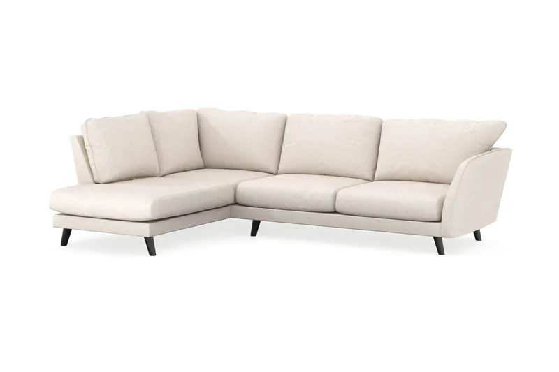 Trend Lyx 4-seters Venstrevendt L-formet Sjeselongsofa i Stoff - Beige - Møbler - Sofaer - Sofa med sjeselong - 4 seters sofa med divan