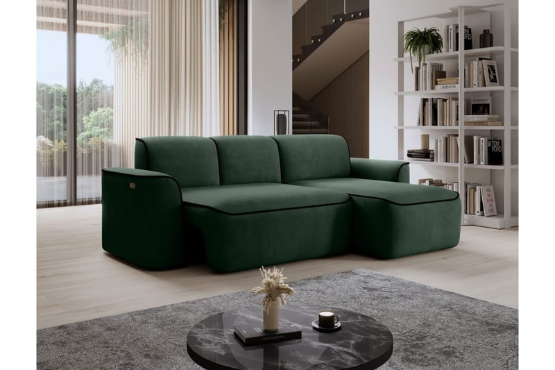 Ume 4-seter Sofa med Sjeselong - Grønn - Møbler - Sofaer - Sofa med sjeselong - 4 seters sofa med divan