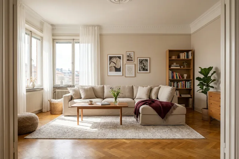 Valencia Ekstra dyp 4-seters sofa med sjeselong høyre - Beige - Møbler - Sofaer - Sofa med sjeselong - 4 seters sofa med divan