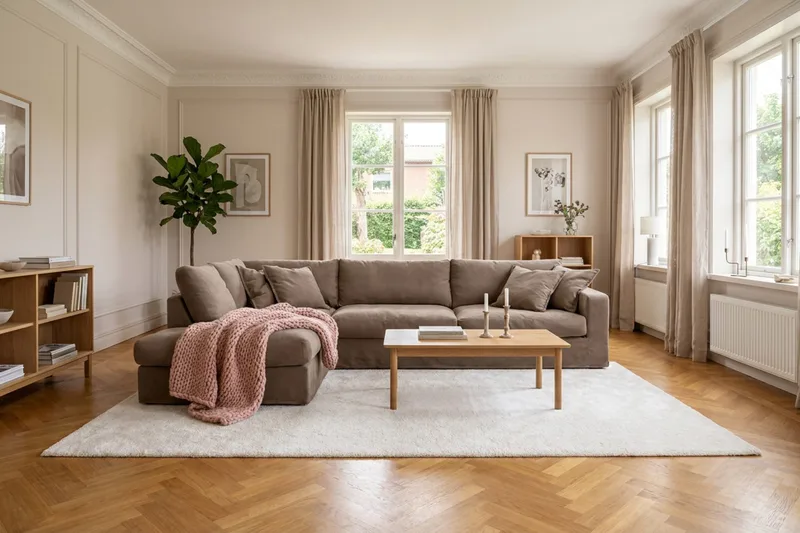 Valencia Ekstra dyp 4-seters sofa med sjeselong venstre - Mørkebrun - Møbler - Sofaer - Sofa med sjeselong - 4 seters sofa med divan