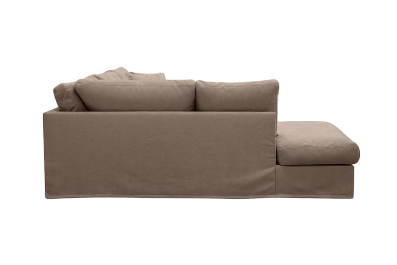 Valencia Ekstra dyp 4-seters sofa med sjeselong venstre - Mørkebrun - Møbler - Sofaer - Sofa med sjeselong - 4 seters sofa med divan