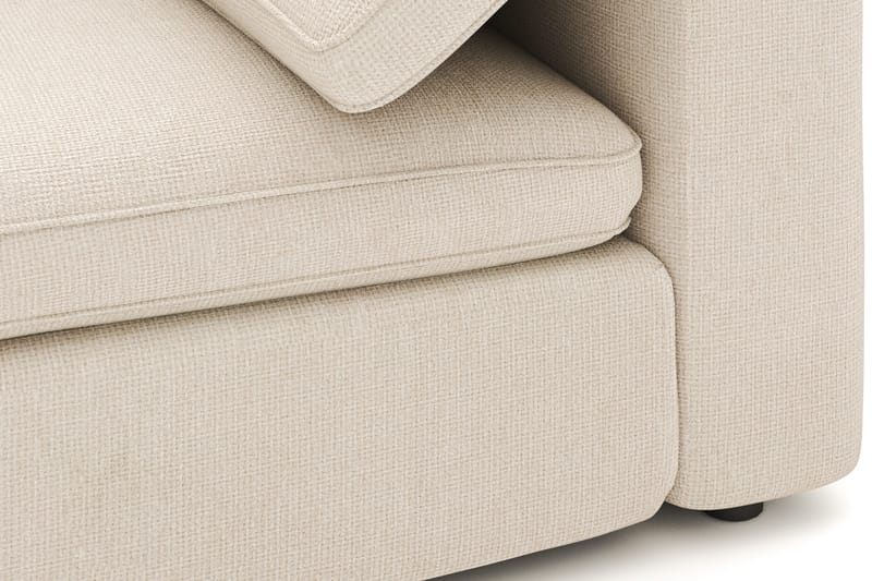 Visby 4-seters L-formet dyp vendbar sofa med sjeselong i stoff - Beige - Møbler - Sofaer - Sofa med sjeselong - 4 seters sofa med divan