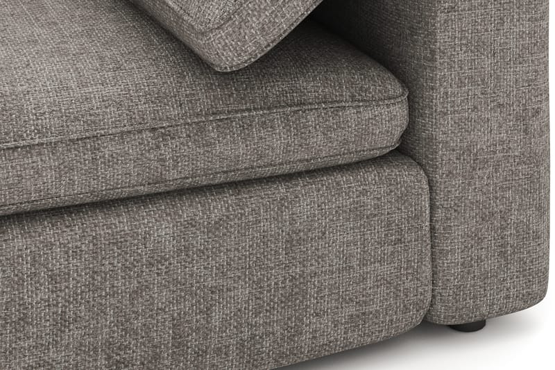 Visby 4-seters L-formet dyp vendbar sofa med sjeselong i stoff - Grå - Møbler - Sofaer - Sofa med sjeselong - 4 seters sofa med divan