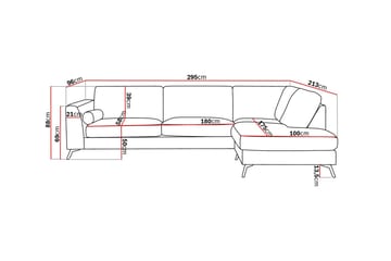 4-sits Soffa med Schäslong Scandinavian Choice Preston 24 Höger Krom - Møbler - Sofaer - Sofa med sjeselong