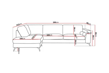 4-sits Soffa med Schäslong Scandinavian Choice Preston 24 Vänster Svart - Møbler - Sofaer - Sofa med sjeselong