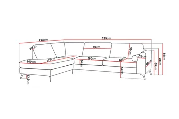 4-sits Soffa med Schäslong Scandinavian Choice Preston 24 Vänster Svart - Møbler - Sofaer - Sofa med sjeselong