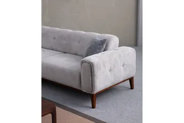 Adelphe 4-seters Sofa med Divan - Lysegrå - Møbler - Sofaer - Sofa med sjeselong