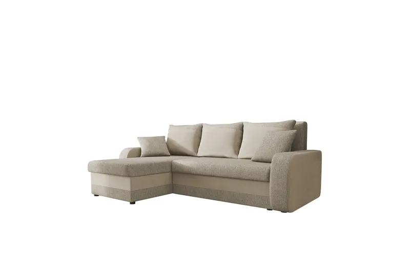 Alvared Sofa med Sjeselong 3-seter, Beige