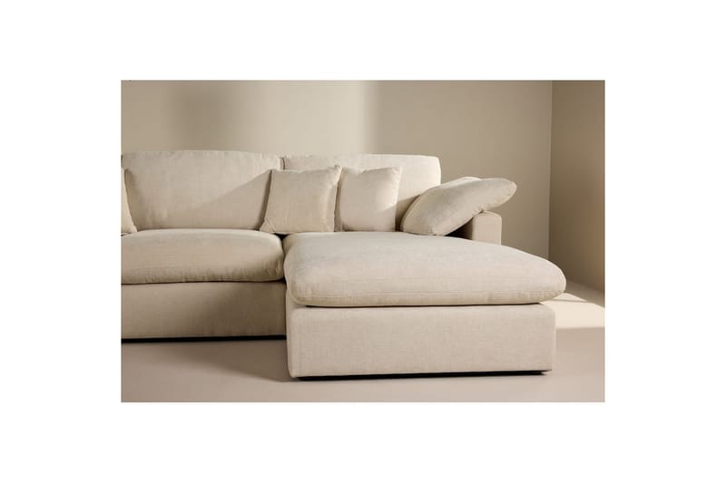 Amalfi Hjørnesofa i Stoff med Skum og Plast, Beige - Beige - Møbler - Sofaer - Sofa med sjeselong
