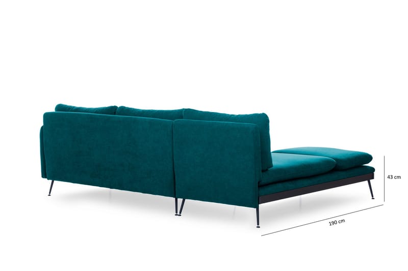 Amoeiro Divansofa - Grønn - Sofa med sjeselong - 3 seters sofa med divan