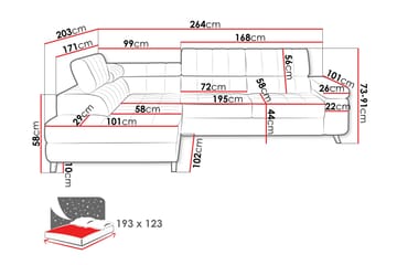 Amshyttan Sofa med Sjeselong 3-seter - Beige - Møbler - Sofaer - Sofa med sjeselong