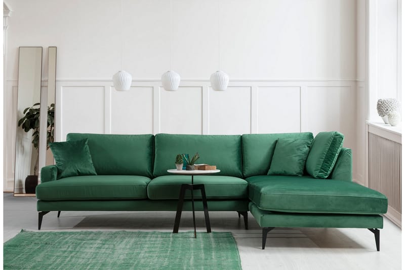 Andary Divansofa - Grønn/Svart - Møbler - Sofaer - Sofa med sjeselong