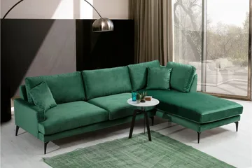 Andary Divansofa - Grønn/Svart - Møbler - Sofaer - Sofa med sjeselong
