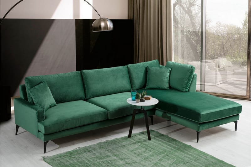 Andary Divansofa - Grønn/Svart - Møbler - Sofaer - Sofa med sjeselong