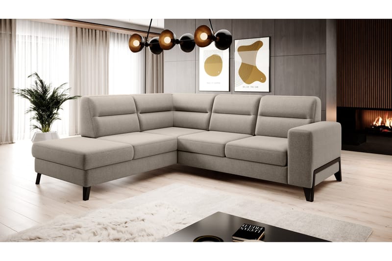 Anglika Sofa m. Sjeselong 4-seters - Beige - Sofa med sjeselong - 4 seters sofa med divan