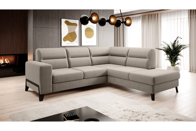 Anglika Sofa m. Sjeselong 4-seters - Beige - Sofa med sjeselong - 4 seters sofa med divan