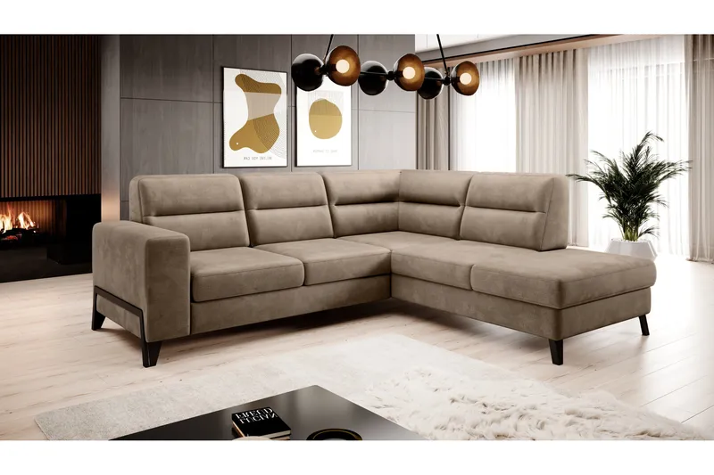 Anglika Sofa m. Sjeselong 4-seters - Beige - Møbler - Sofaer - Sofa med sjeselong