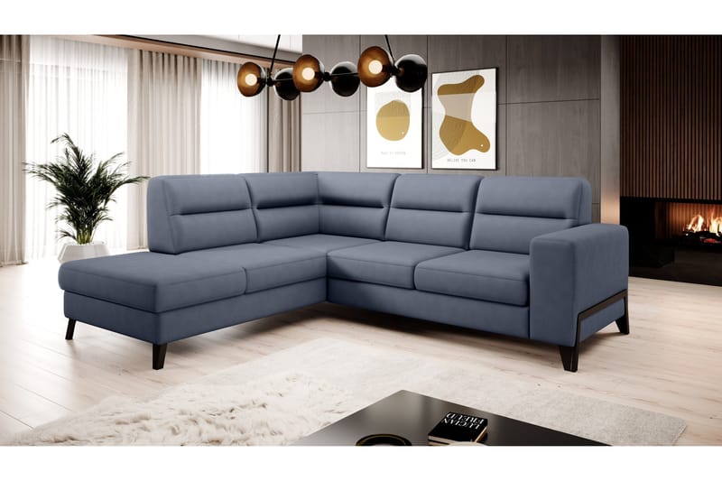 Anglika Sofa m. Sjeselong 4-seters - Blå - Møbler - Sofaer - Sofa med sjeselong
