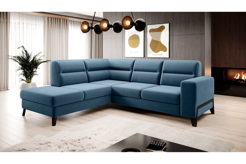 Anglika Sofa m. Sjeselong 4-seters - Blå - Møbler - Sofaer - Sofa med sjeselong