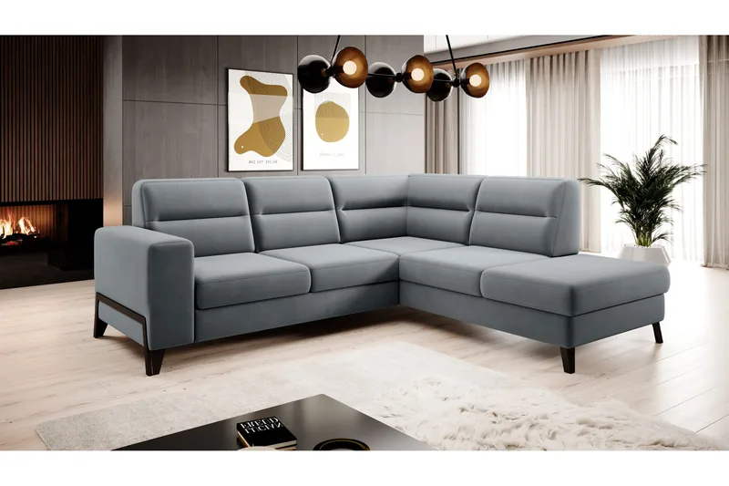 Anglika Sofa m. Sjeselong 4-seters - Grå - Møbler - Sofaer - Sofa med sjeselong