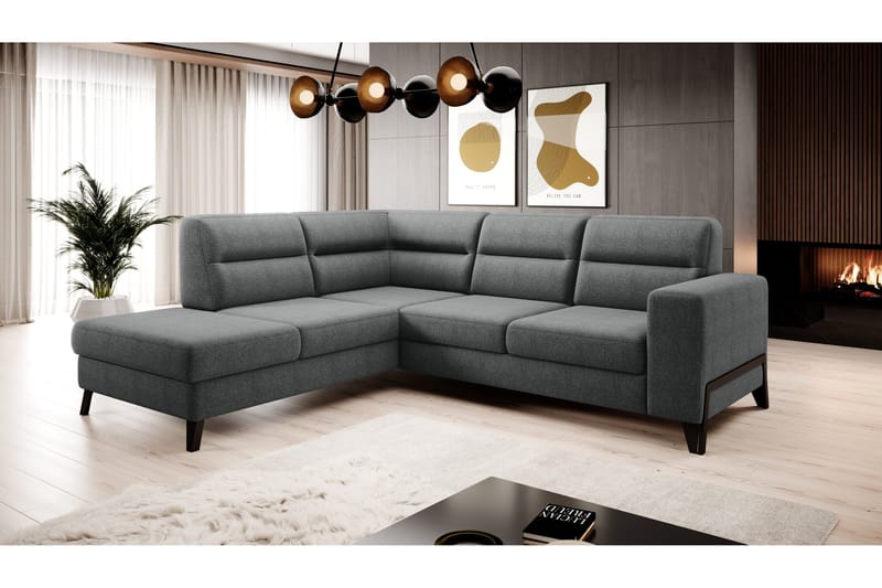 Anglika Sofa m. Sjeselong 4-seters - Grå - Møbler - Sofaer - Sofa med sjeselong